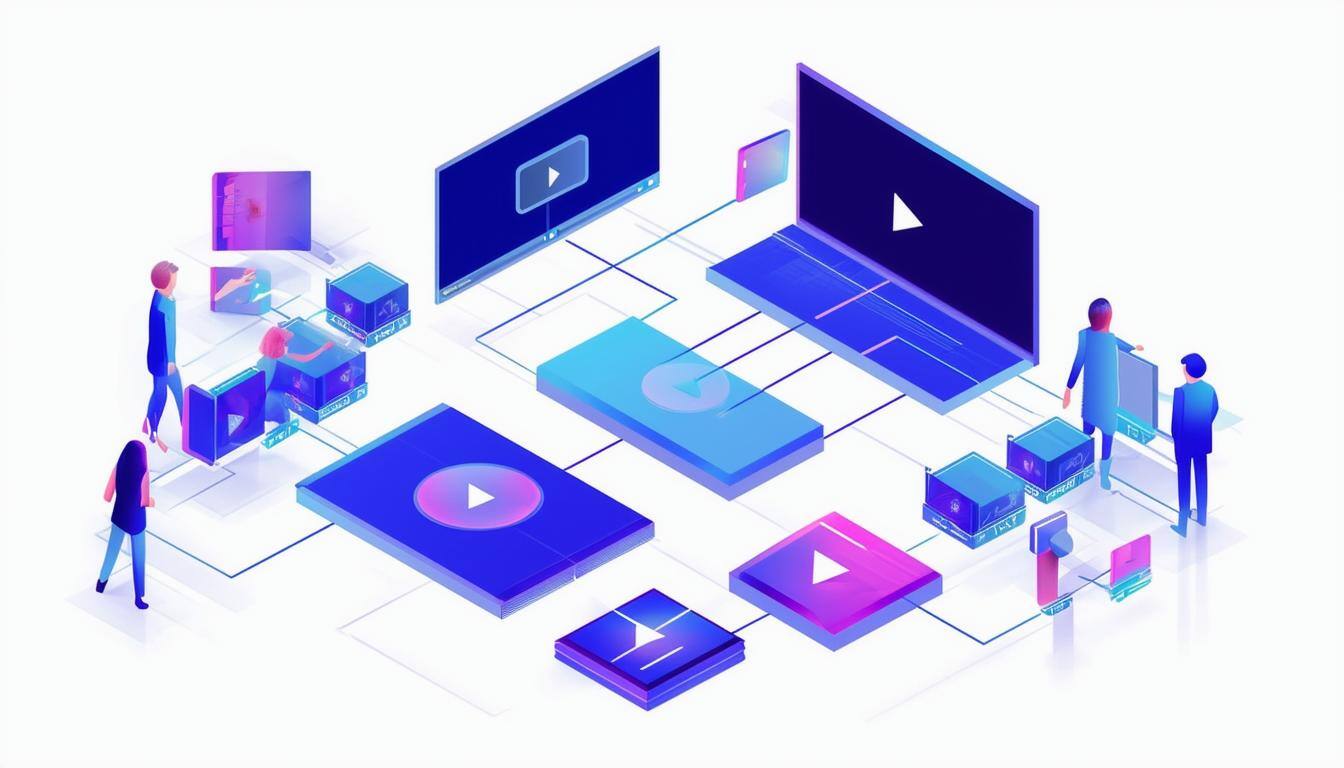 Videokompressionsdiagramm mit weißem Hintergrund, Bild nicht abschneiden, Videoplayer anzeigen